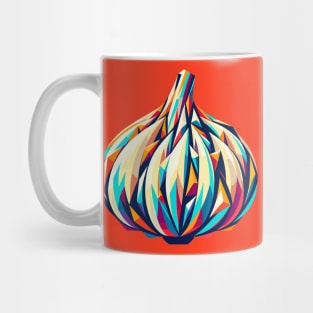 Colorful Geometric Garlic: Abstract Mosaic Art Mug